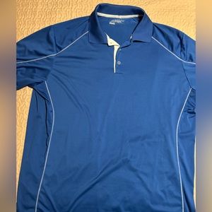 Nike Logo Golf Tour Performance Dri Fit Stretch Lightweight Polo Shirt XXL Blue